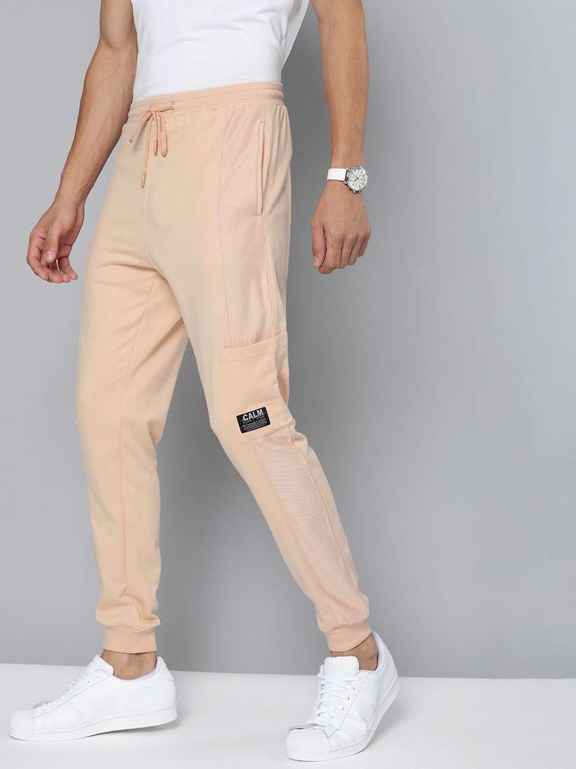 Ajio Drawstring Cargo Jogger Pants Ajio Peach Cargo Pants Peach