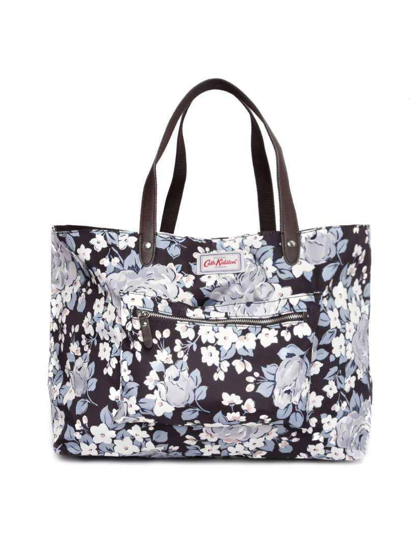 Buy Cath Kidston Charcoal Grey Floral Print Reversible Tote Bag Handbags for Women 1775006 Myntra