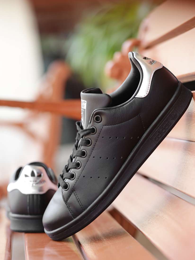 Womens black adidas stan smith trainers on sale
