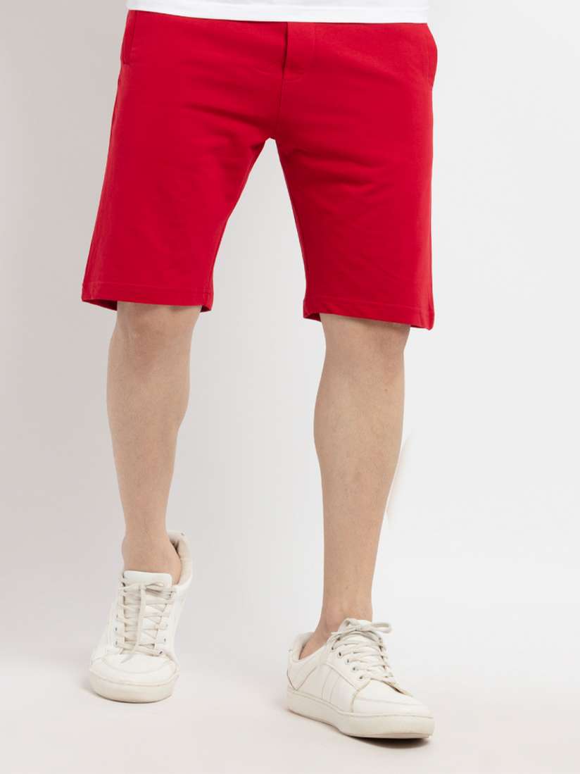 Mens red cotton shorts hot sale