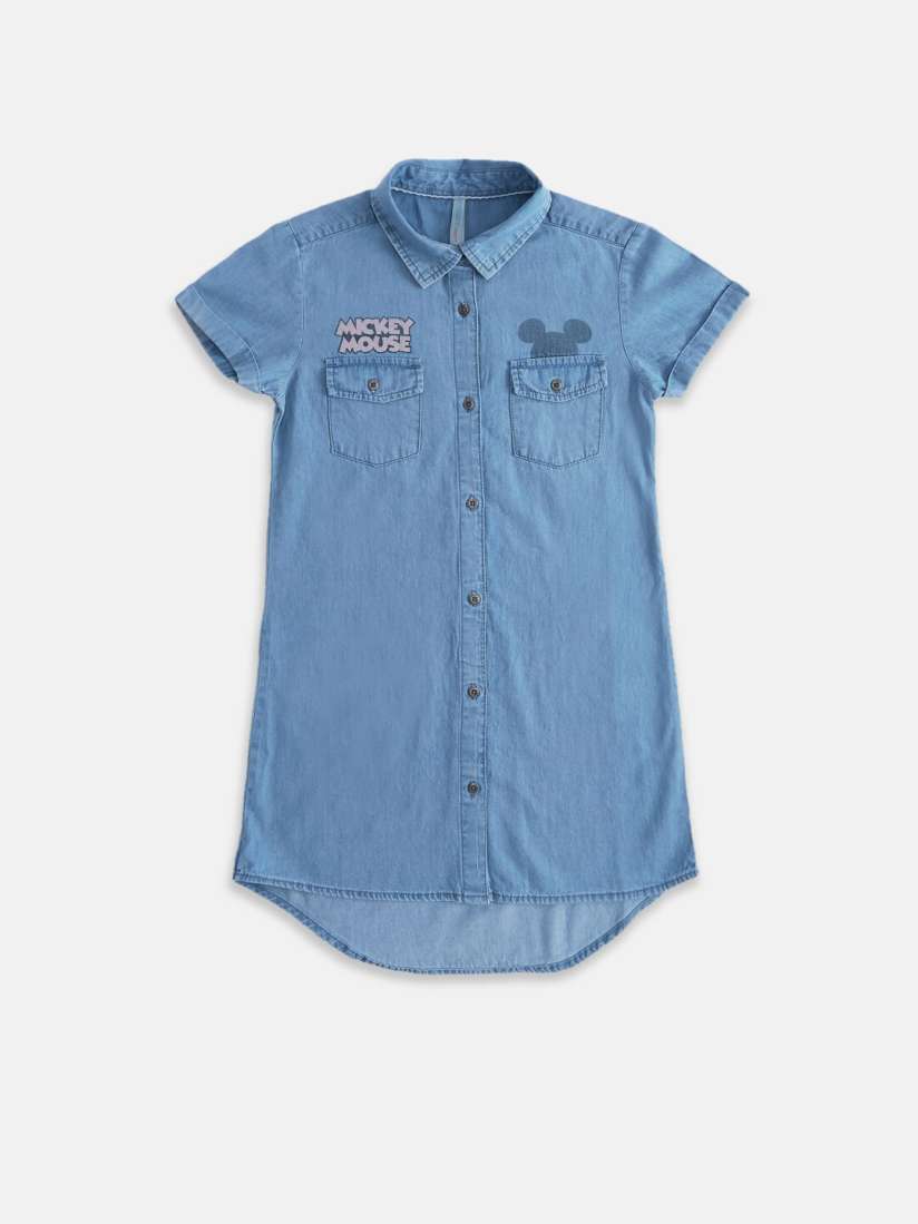 Buy Pantaloons Junior Blue Denim Shirt Dress Dresses for Girls 17753020 Myntra
