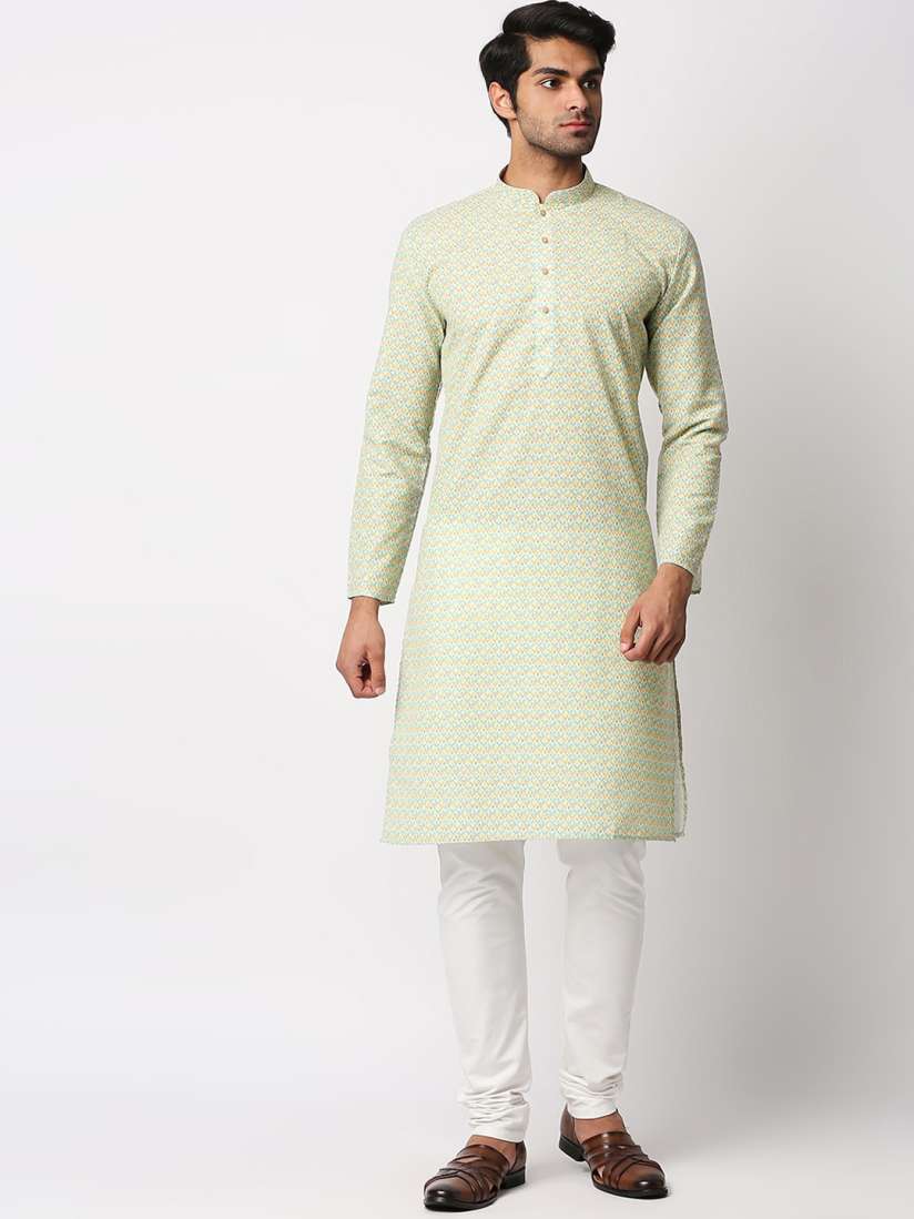 Buy MEWAR Men Green Printed Kurta with Pyjamas Kurta Sets for Men 17757956 Myntra