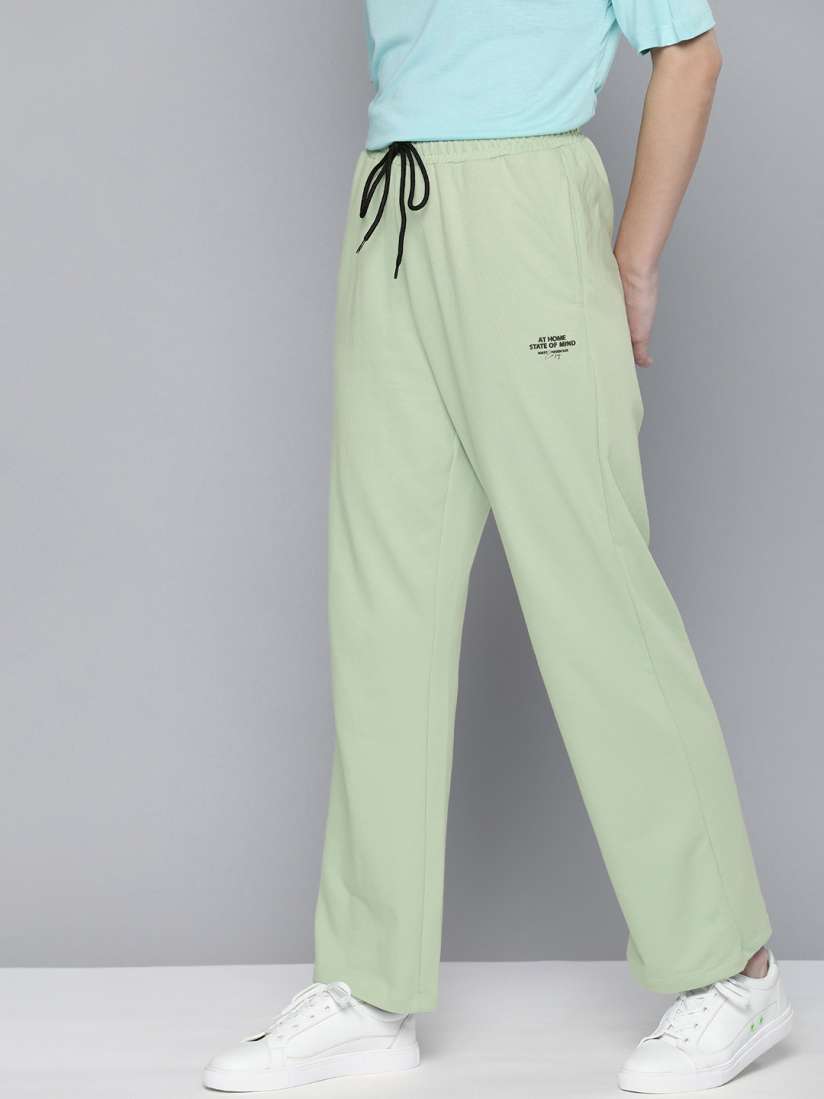 Buy M H Easy Women Light Green Black Printed Track Pants Track Pants for Women 17761000 Myntra