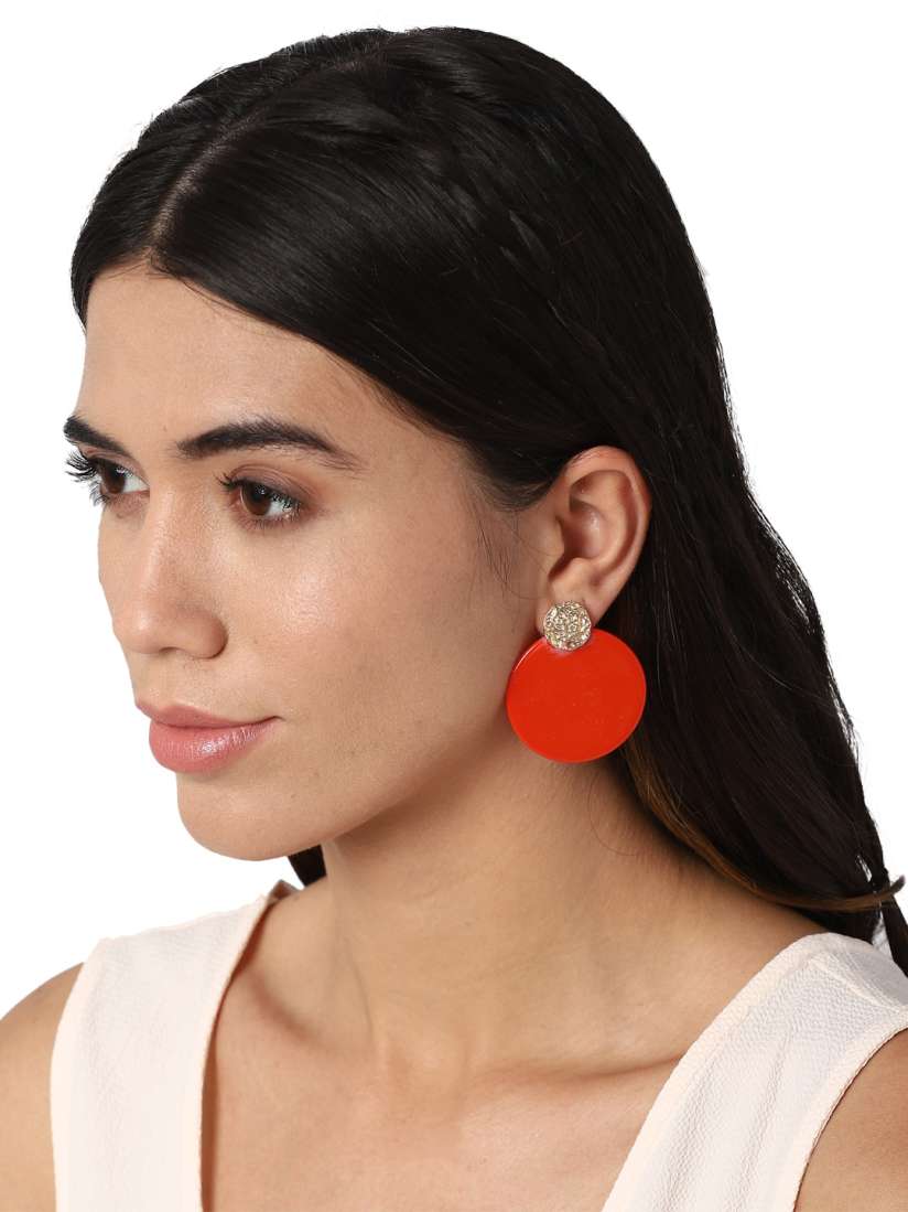 Buy FOREVER 21 Red Solid Circular Drop Earrings Earrings for Women 17764442 Myntra