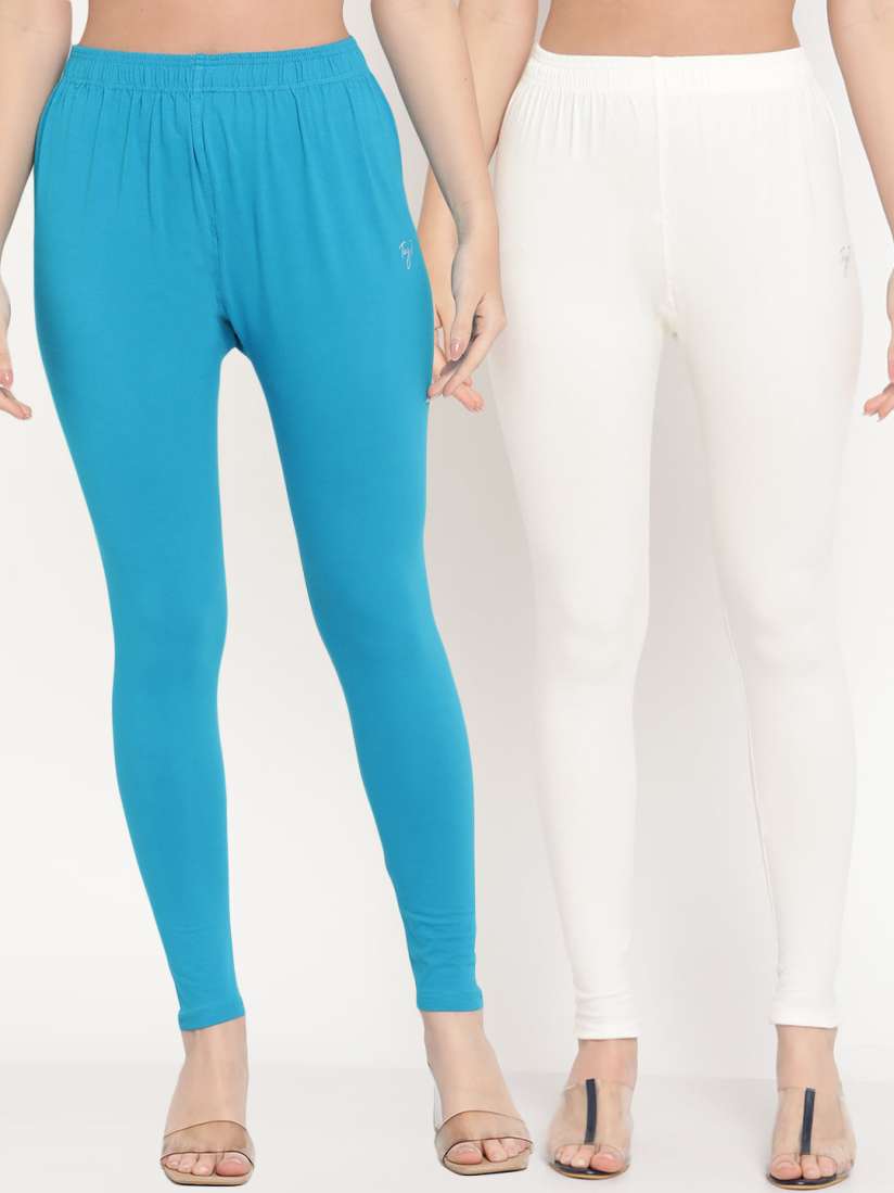 Buy TAG 7 Pack of 2 Blue Off White Ankle Length Leggings Leggings for Women 17767832 Myntra
