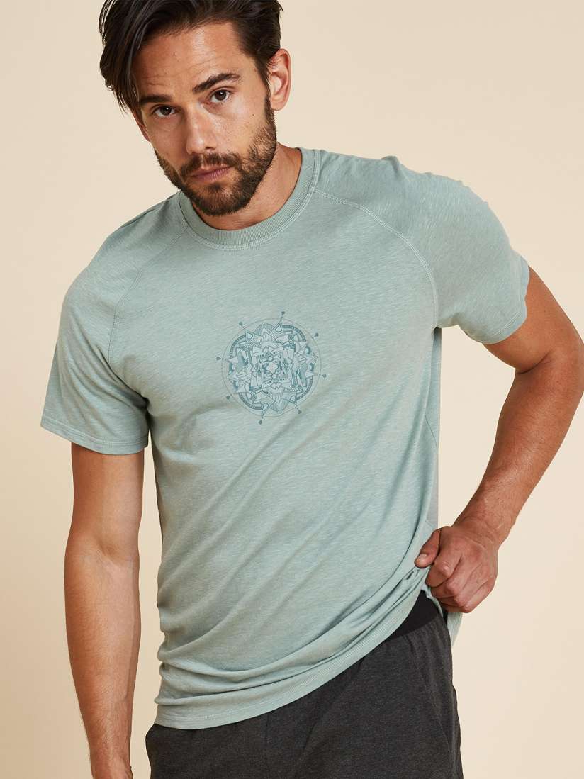 Buy Domyos By Decathlon Men Khaki Printed Yoga T shirt Tshirts for Men 17768878 Myntra