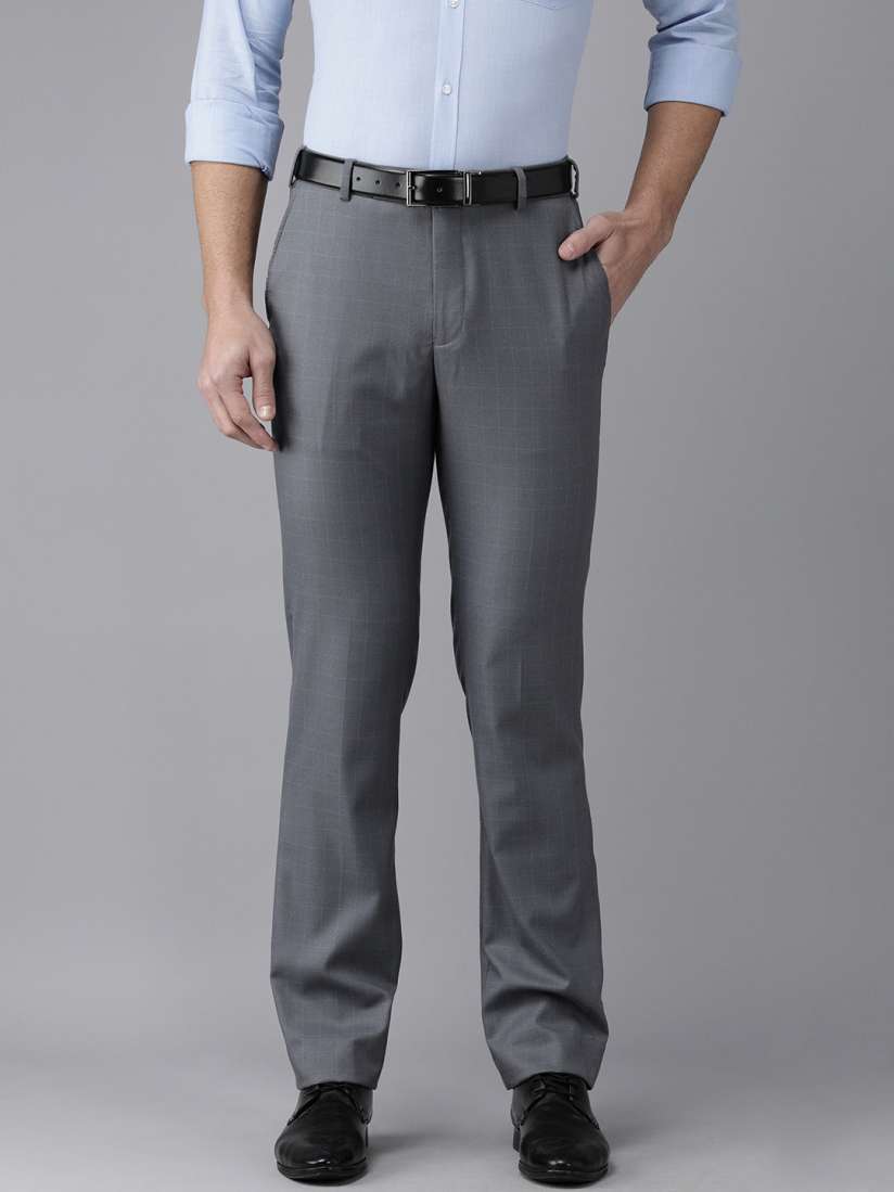 Buy Park Avenue Men Grey Formal Trousers Trousers for Men 17769298 Myntra