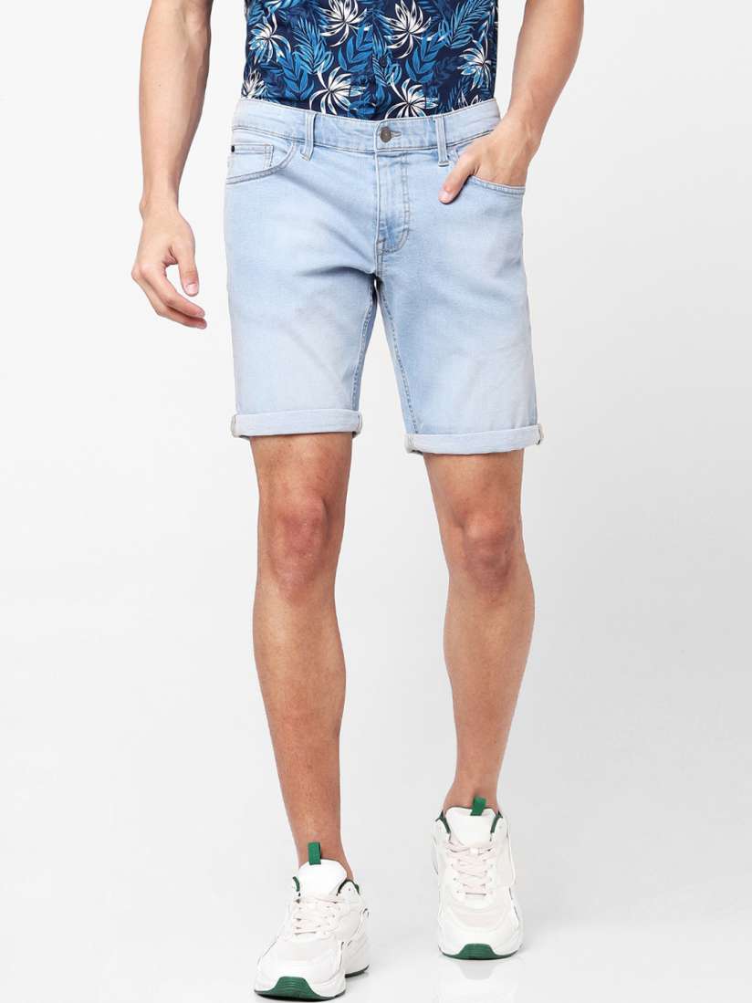Buy Celio Men Blue Slim Fit Denim Shorts Shorts for Men 17771580 Myntra