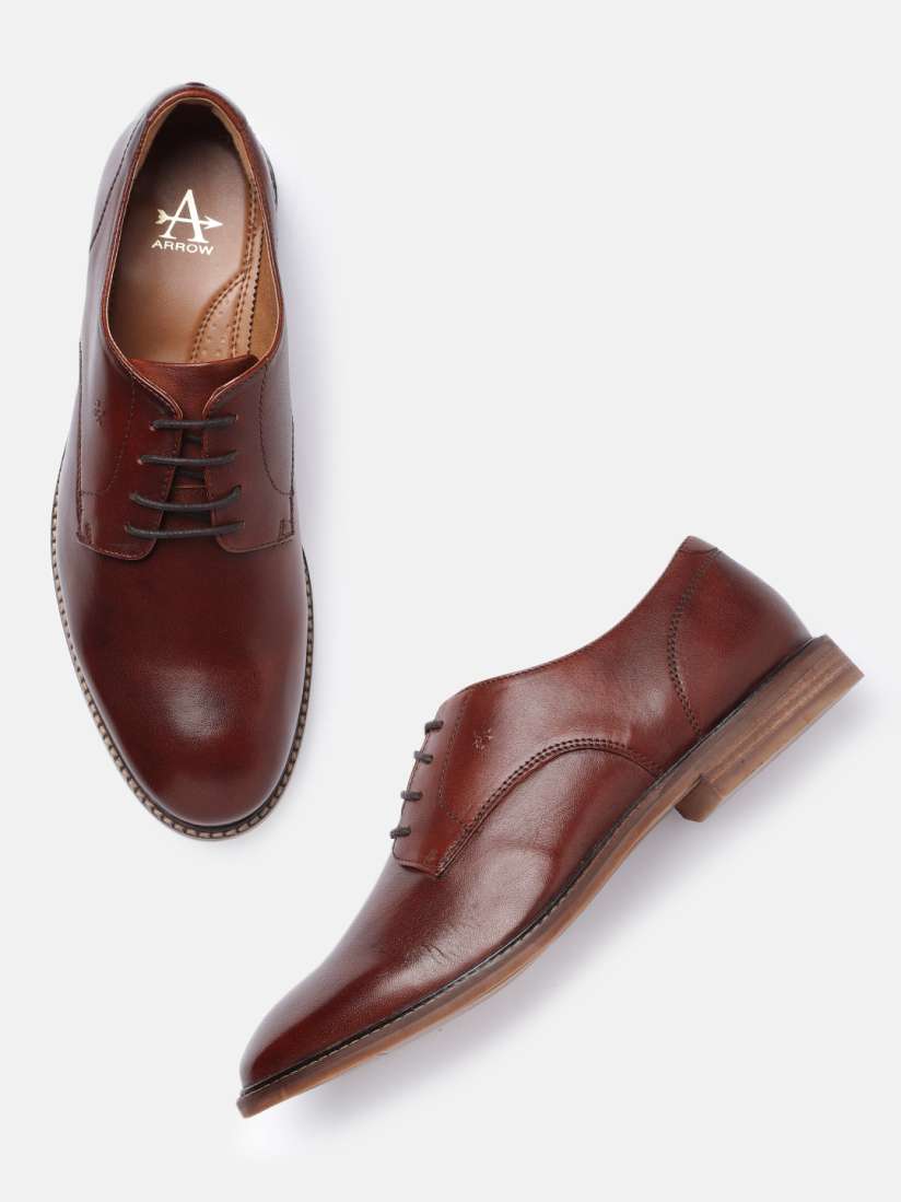 Buy Arrow Men Brown IDRIS Solid Formal Derbys Formal Shoes for Men 17777900 Myntra