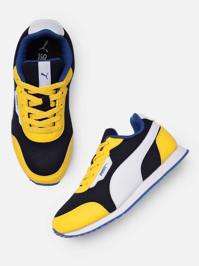 Buy Puma Kids Navy Blue and Yellow Axel Sneakers Casual Shoes for Unisex Kids 17778290 Myntra