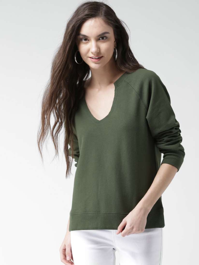 Buy FOREVER 21 Olive Green Sweatshirt Sweatshirts for Women 1777892 Myntra