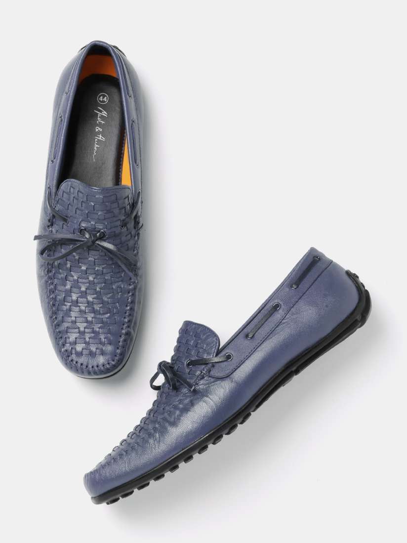 Buy Mast Harbour Men Black Basketweave Textured Boat Shoes Casual Shoes for Men 1777975 Myntra