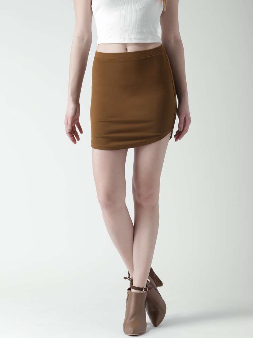 Buy FOREVER 21 Olive Brown Pencil Mini Skirt Skirts for Women 1778022 Myntra