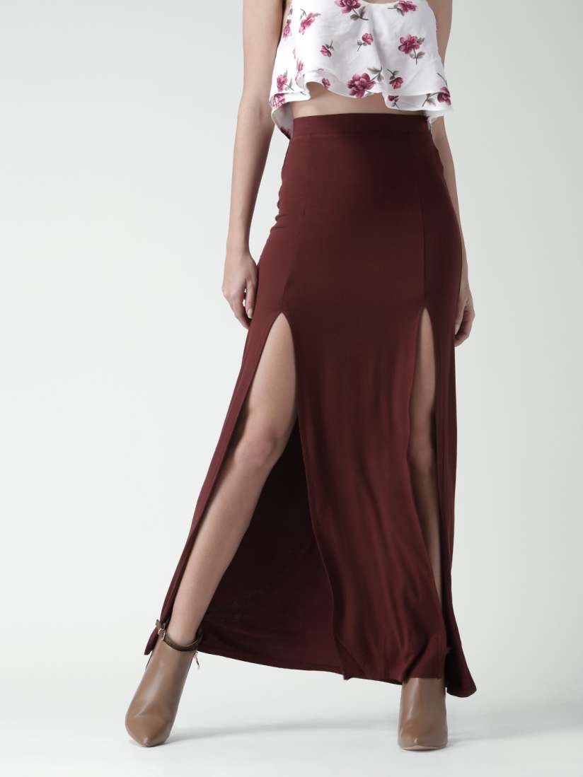 Long skirts with high slits forever 21 deals
