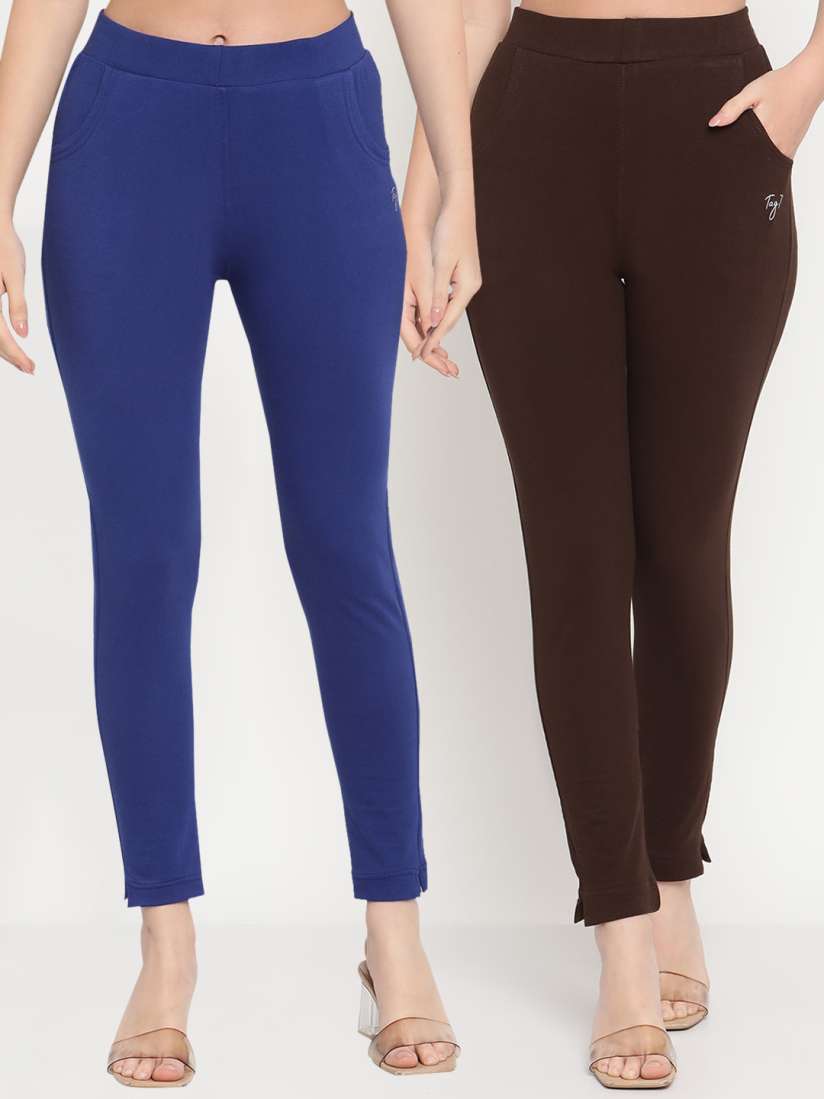 Brown ankle length leggings top