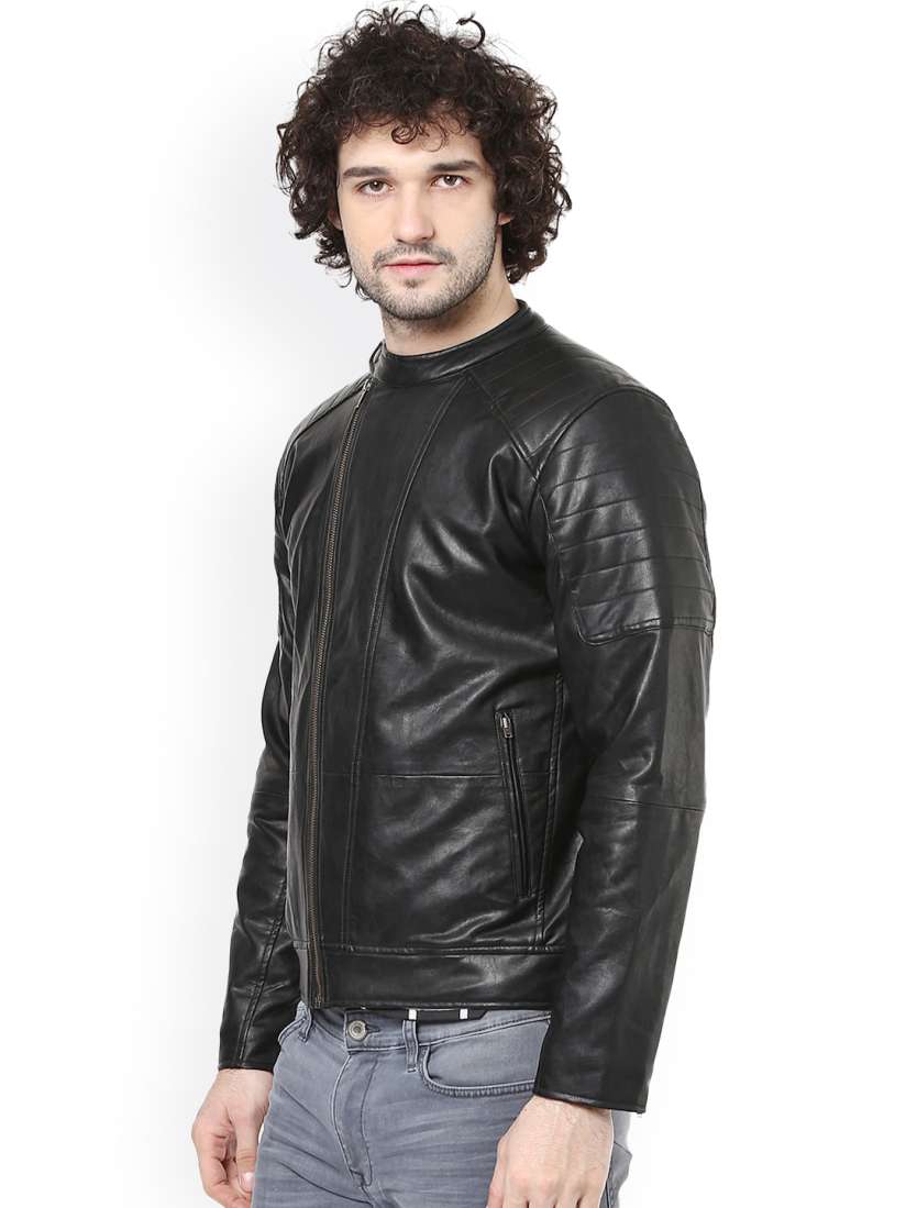 Buy Atorse Black Biker Jacket Jackets for Men 1778729 Myntra
