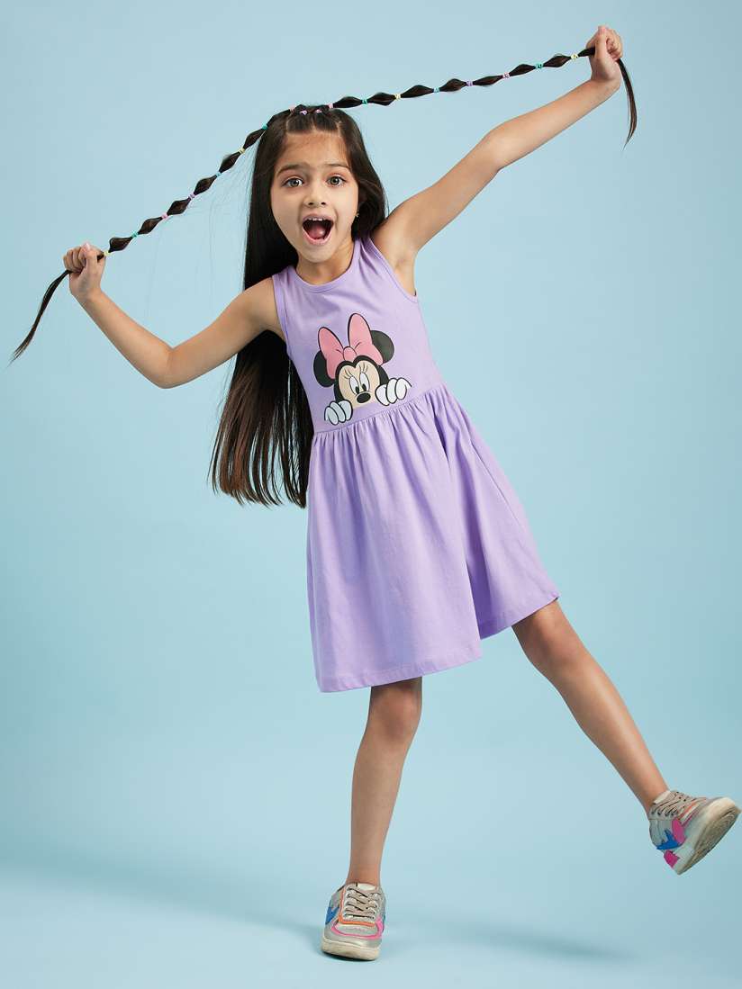 Buy Disney by Wear Your Mind Purple Pure Cotton Dress Dresses for Girls 17792176 Myntra