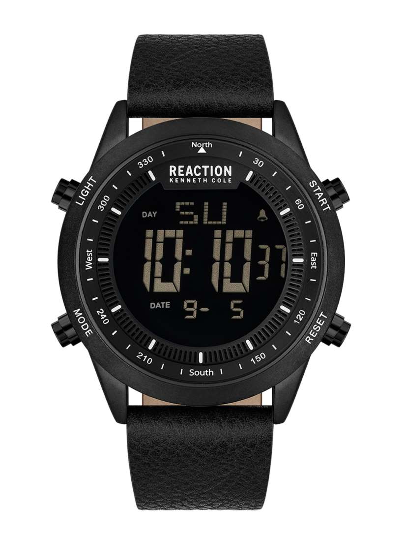 Buy REACTION KENNETH COLE Men Black Dial Black Leather Straps Digital Watch KRWGD2191203 Watches for Men 17794096 Myntra