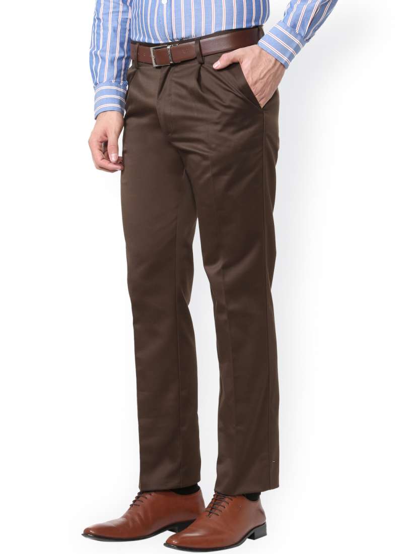 Buy Allen Solly Brown Formal Trousers Trousers for Men 1779766 Myntra