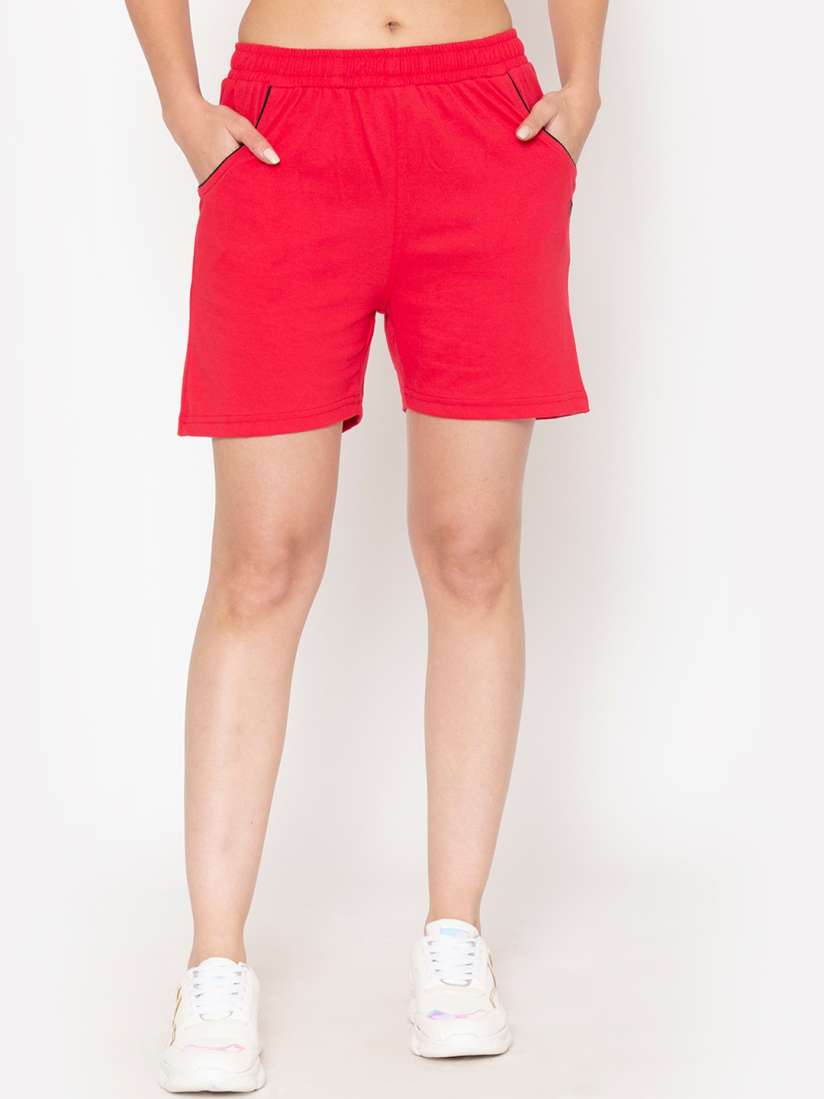 Buy BODYACTIVE Women Pink Solid Mid Rise Regular Fit Cotton Shorts Shorts for Women 17803916 Myntra