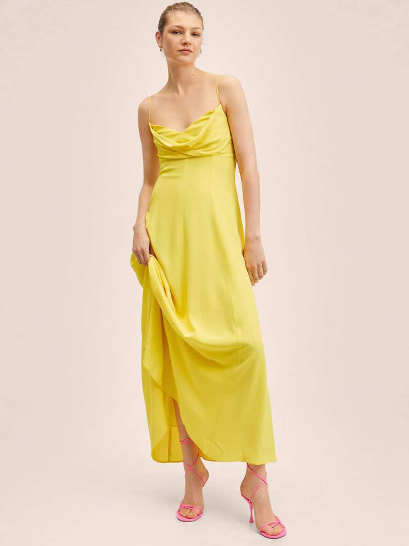 Mango yellow maxi dress new arrivals