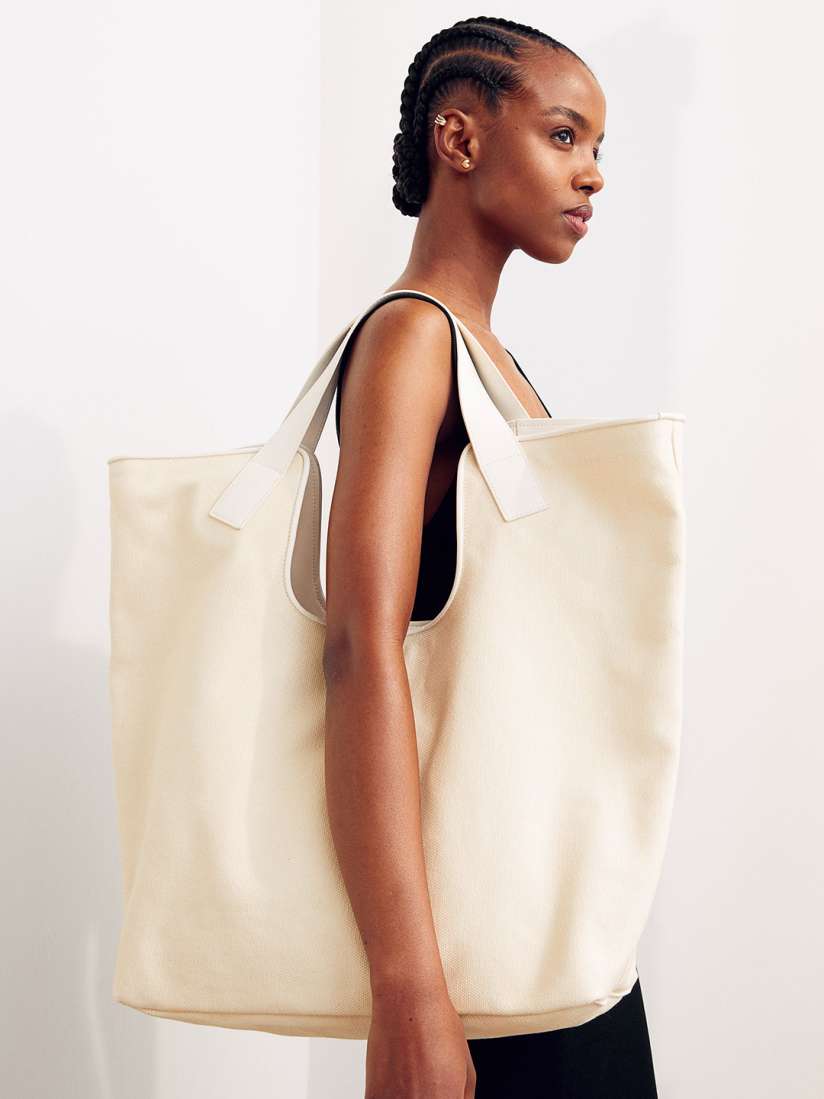 Large canvas shopper bag top