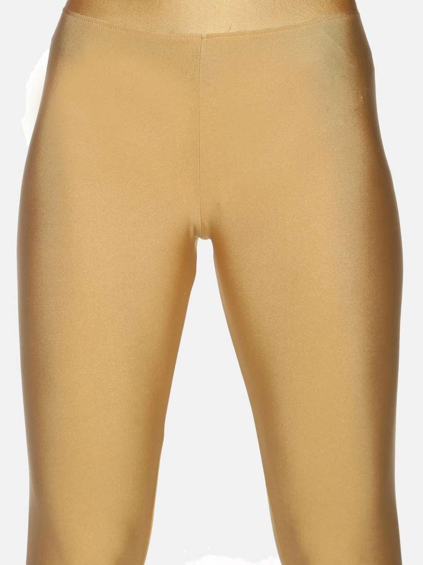 Buy TWIN BIRDS Women Gold Coloured Solid Shimmer Ankle Length Leggings Leggings for Women 17811388 Myntra
