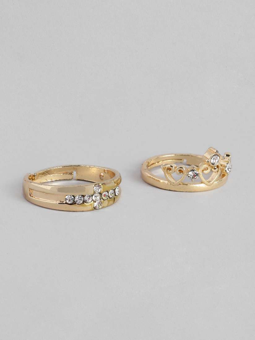 Buy I Jewels Gold Platinum Plated Adjustable Couple Rings Ring for Women 17812214 Myntra