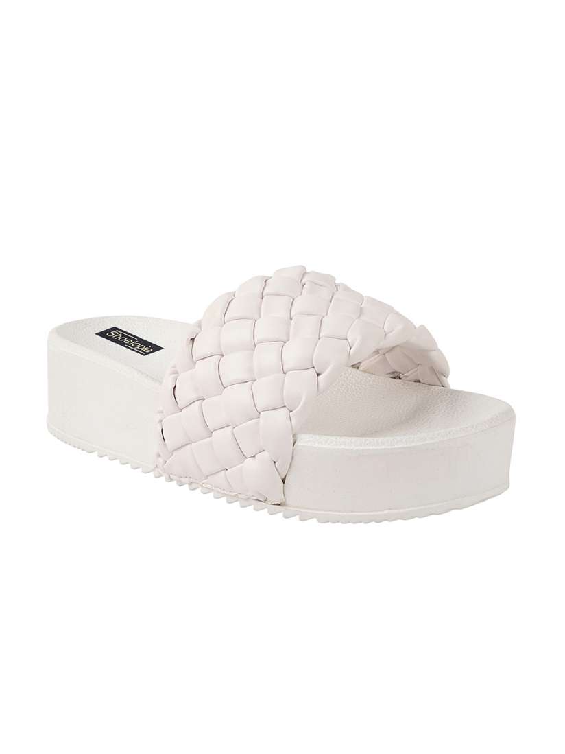 Buy Shoetopia White Flatform Sandals Heels for Women 17812382 Myntra