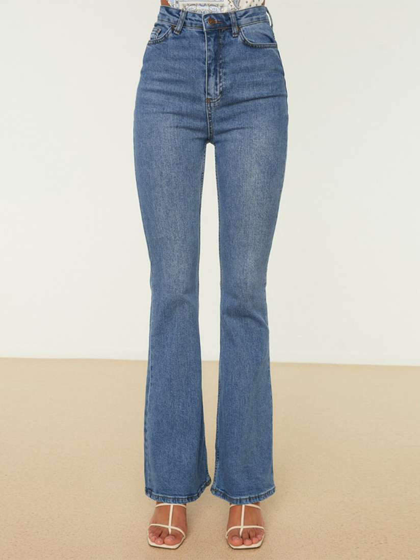 Buy Trendyol Women Blue Flared High Rise Light Fade Stretchable Jeans Jeans for Women 17813622 Myntra