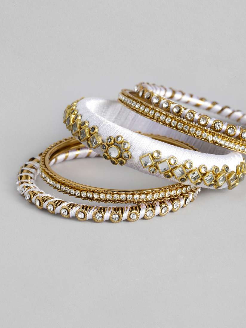 White thread bangles outlet