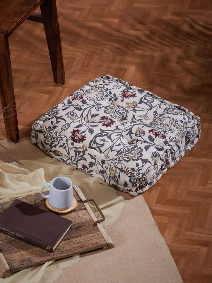 Buy Fabindia Unisex Maroon White Printed Cotton Floor Cushion Cushions for Unisex 17818654 Myntra