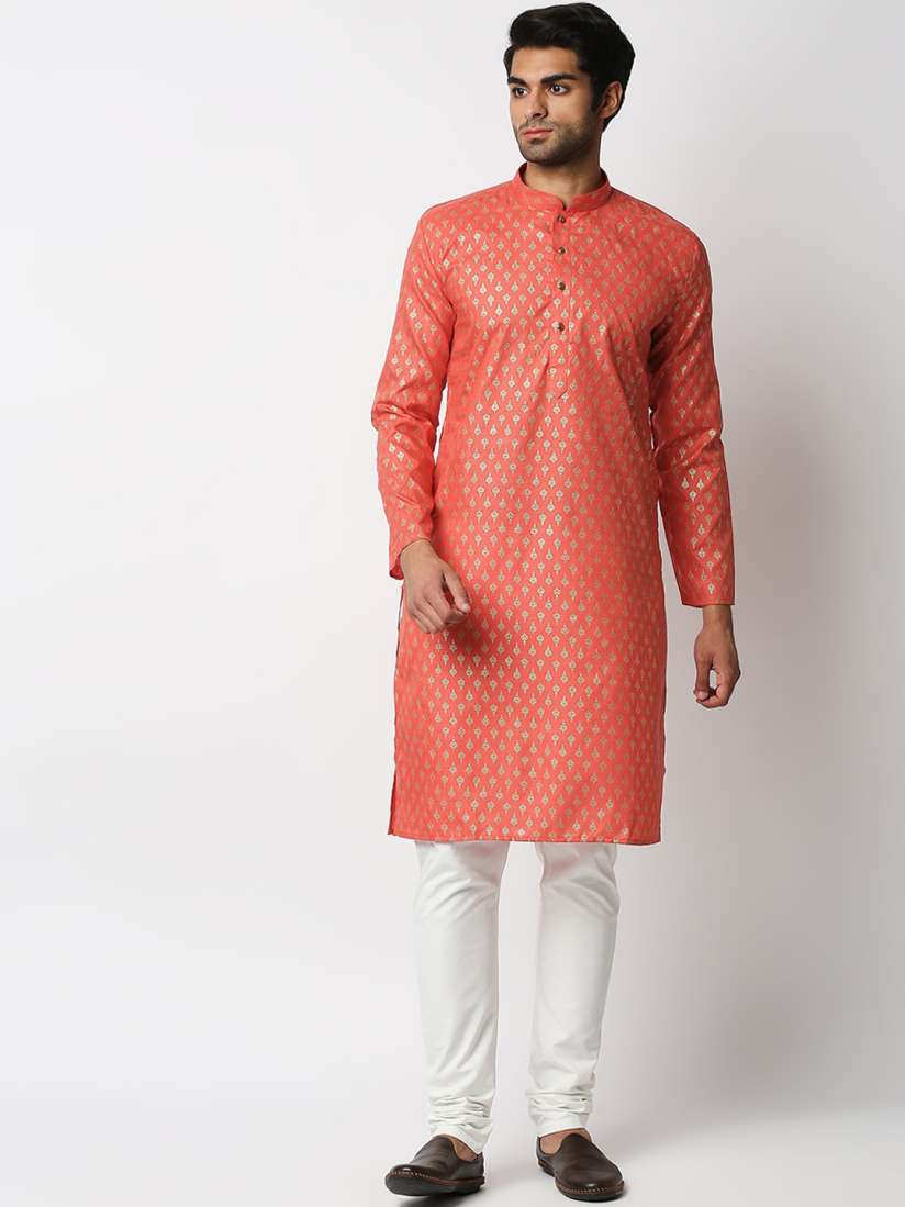 Buy MEWAR Men Pink Ethnic Motifs Kurta with Churidar Kurta Sets for Men 17820874 Myntra
