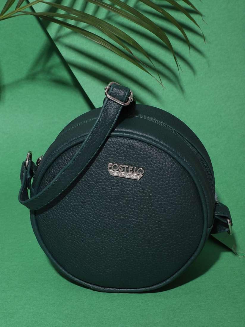 Buy Fostelo Green Textured PU Structured Sling Bag Handbags for Women 17821722 Myntra
