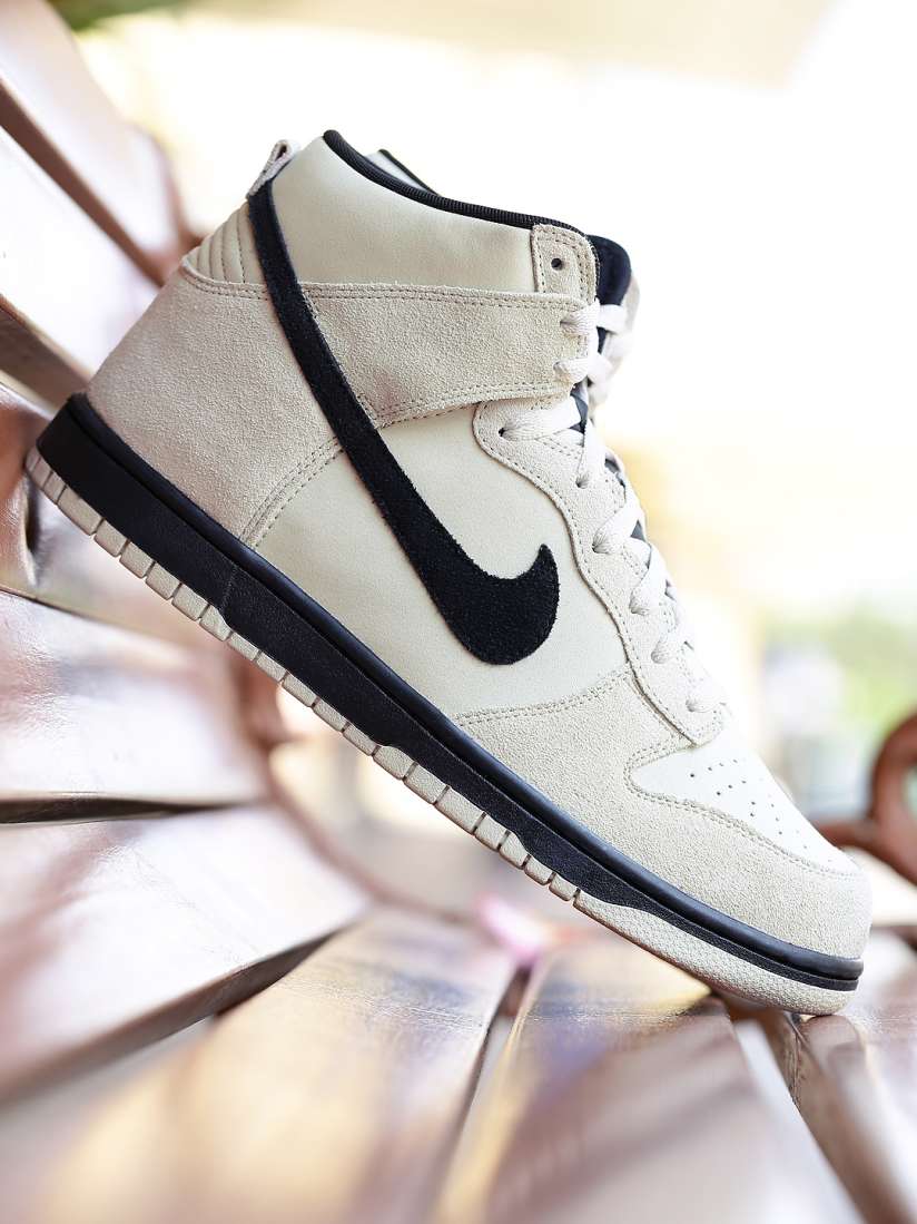 Buy Nike Men Beige Perforated Dunk HI High Top Leather Sneakers Casual Shoes for Men 1782281 Myntra