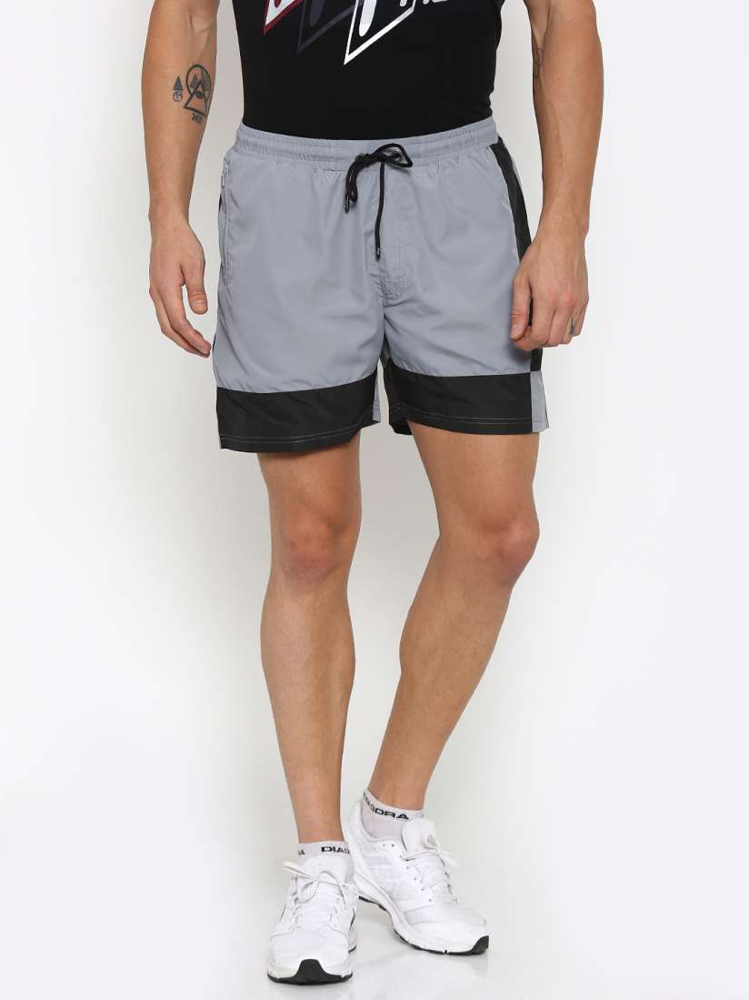 Buy FILA Men Grey Black Colourblock Sports Shorts Shorts for Men 1782339 Myntra