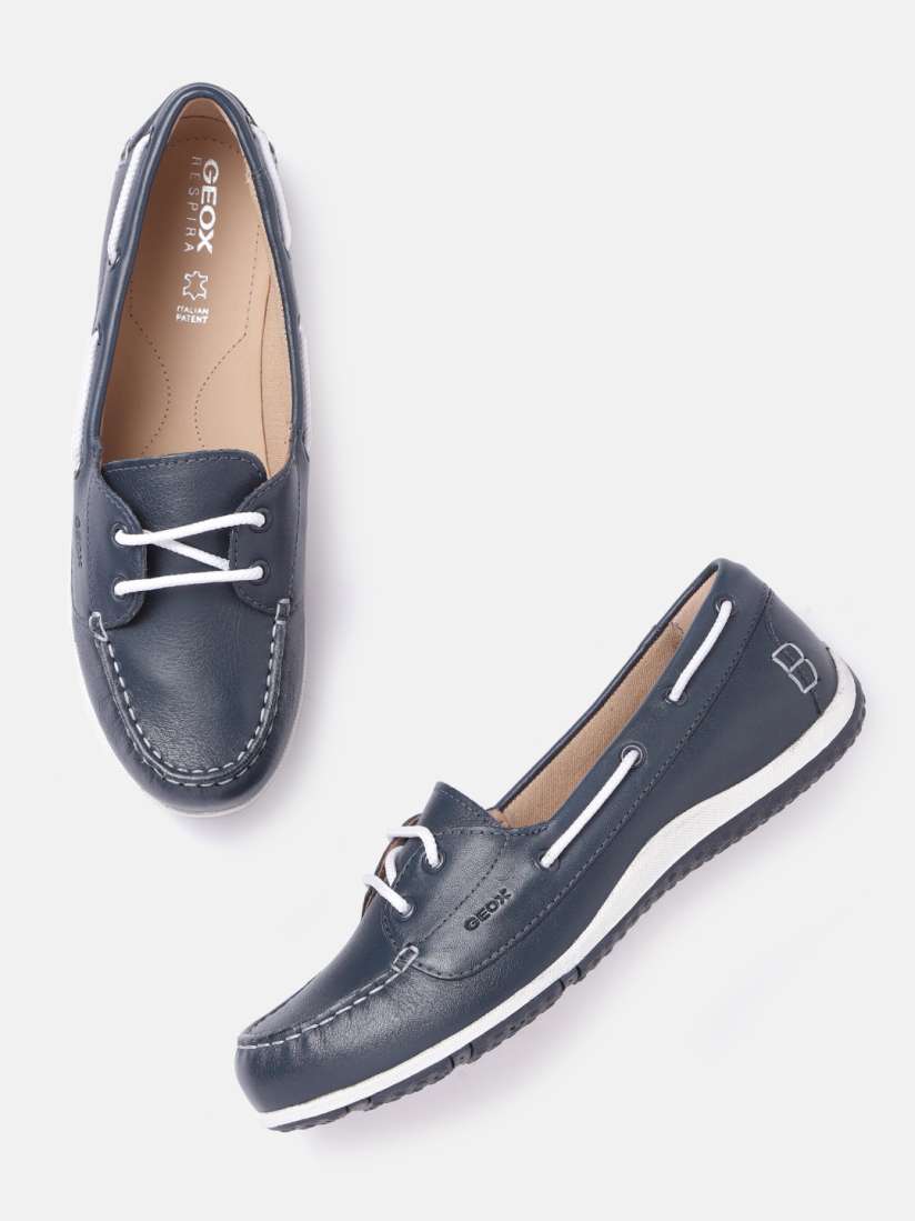 Buy Geox Women Blue Textured Leather Boat Shoes Casual Shoes for Women 17831086 Myntra