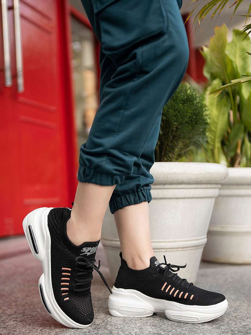 Shoetopia Girls Black Sports Shoes Shoetopia Girls Black Sneakers - Main Image