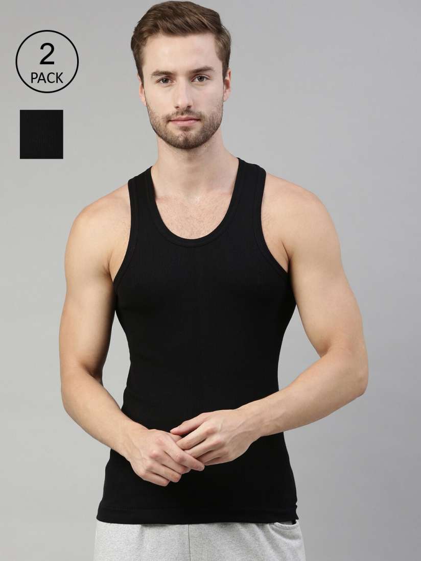 Buy DIXCY SCOTT Men Pack Of 2 Solid Combed Cotton Gym Vests Innerwear Vests for Men 17847602 Myntra