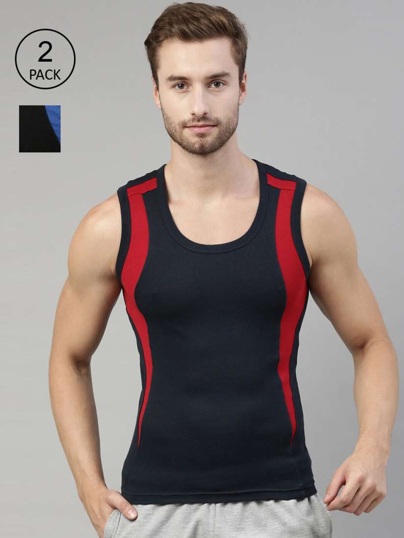 Buy DIXCY SCOTT Men Pack Of 2 Colourblocked Innerwear Gym Vests Innerwear Vests for Men 17847616 Myntra