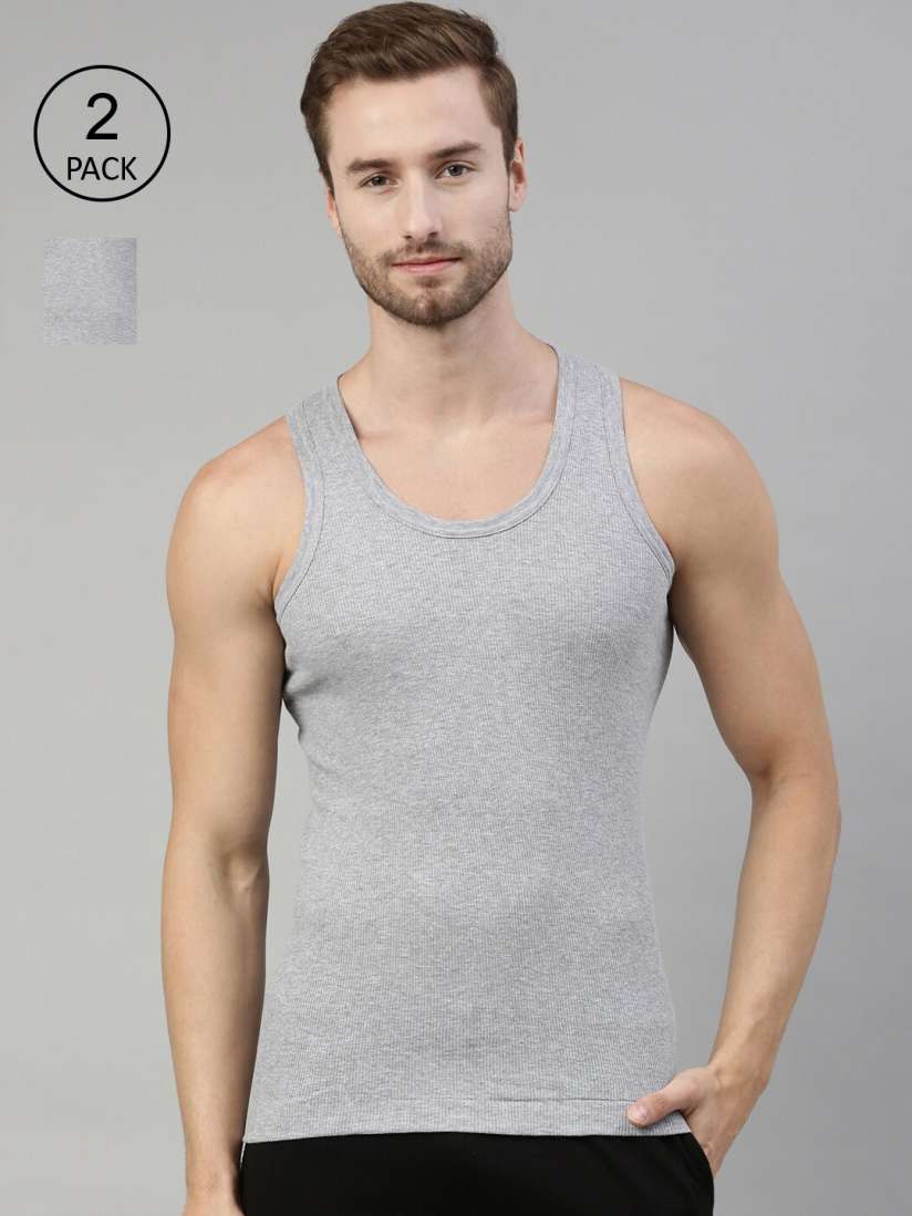 Buy DIXCY SCOTT Men Pack Of 2 Solid Cotton Gym Innerwear Vest Innerwear Vests for Men 17847654 Myntra