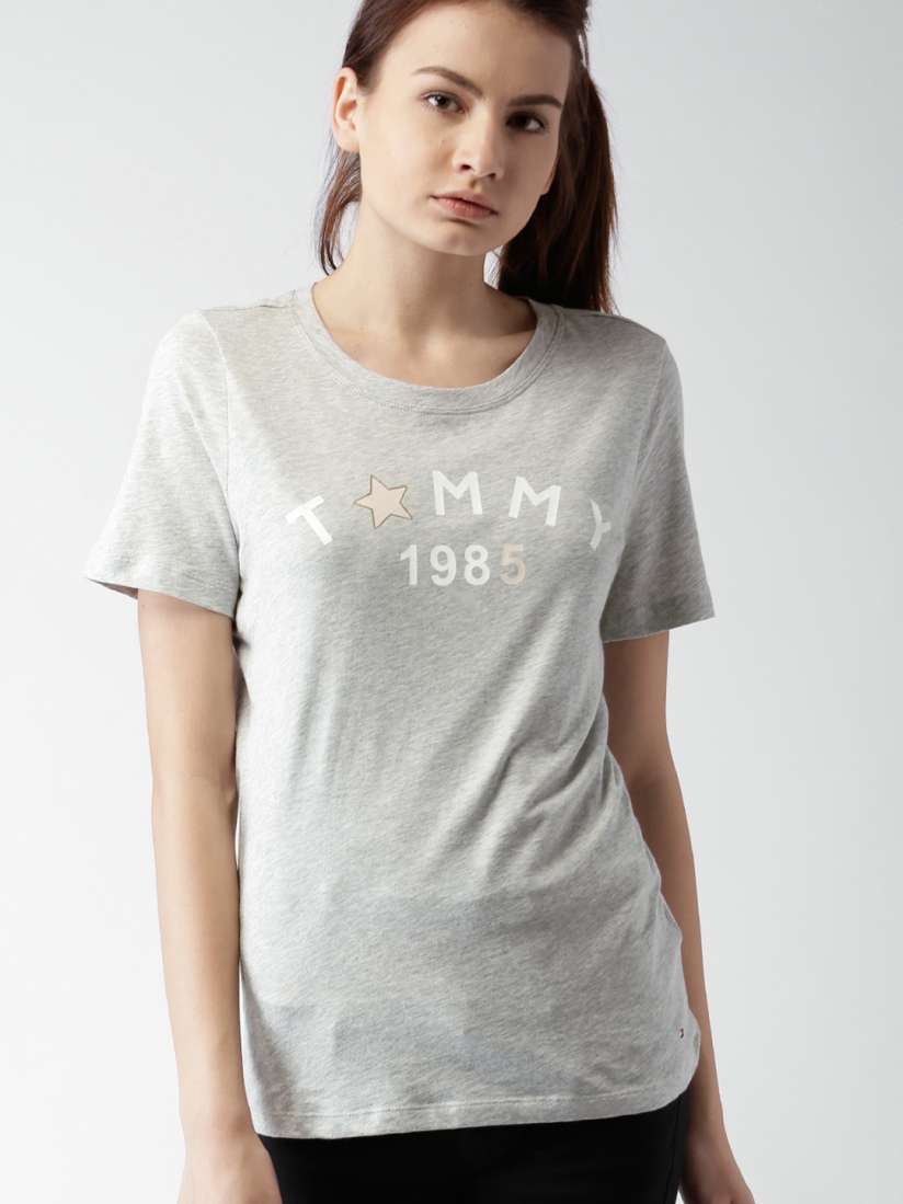 Tommy hilfiger grey t shirt womens outlet