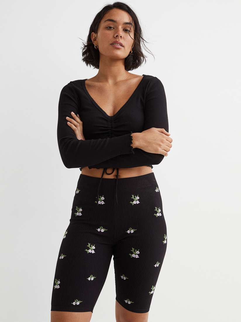 Buy H M Women Black Ribbed Cycling Shorts Shorts for Women from H M at Rs. 999. Style ID 17855296