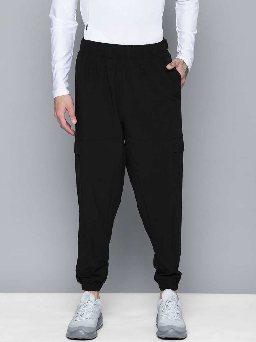 Buy HRX By Hrithik Roshan EDGE Men Black Brand Carrier Joggers Track Pants for Men 17859350 Myntra