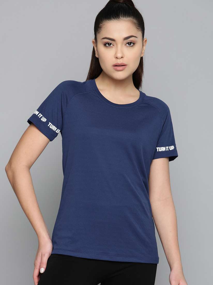 Buy HRX By Hrithik Roshan Training Women Rapid Dry Solid T shirt Tshirts for Women 17861298 Myntra