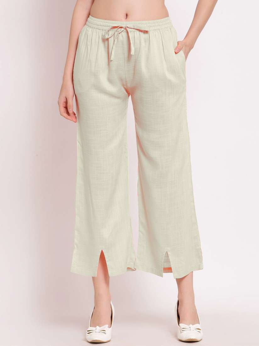 Buy PATRORNA Women Off White Solid Capris Capris for Women 17870842 Myntra