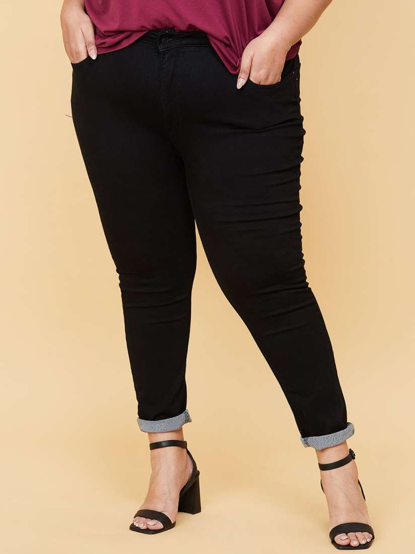 Myntra black jeans for ladies outlet