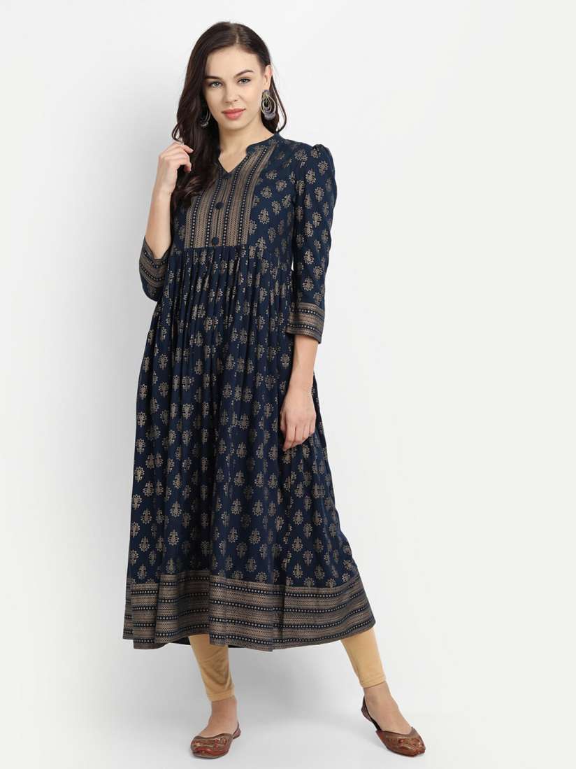 Buy MADHURAM Women Navy Blue Printed Anarkali Kurtis for Women 17878476 Myntra