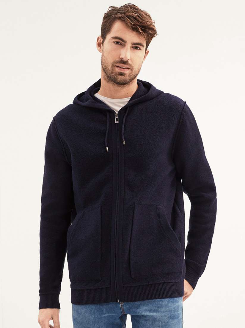 Buy ESPRIT Men Navy Hooded Cardigan Sweaters for Men 1788721 Myntra