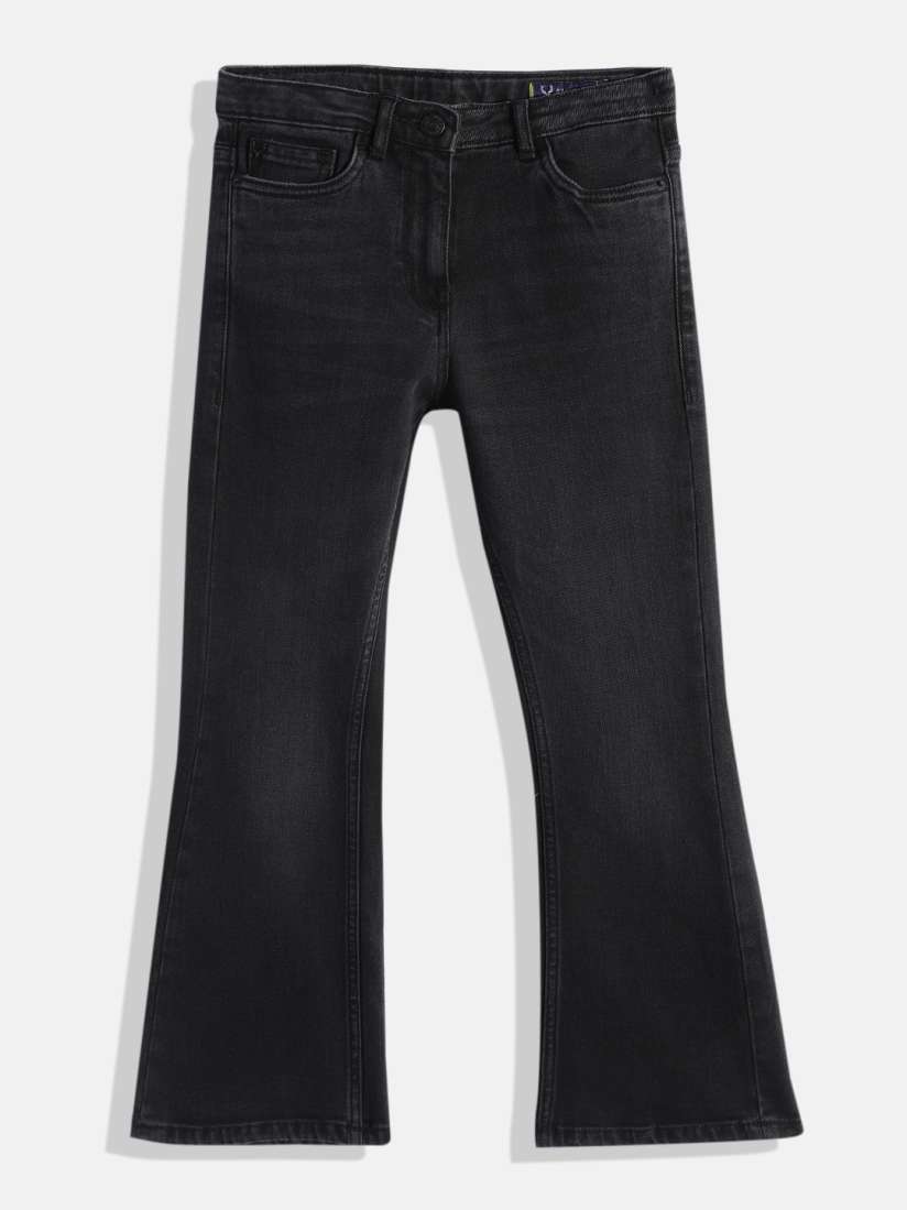 Buy Allen Solly Junior Girls Black Bootcut Mid Rise Clean Look Light Fade Stretchable Jeans Jeans for Girls 17890444 Myntra